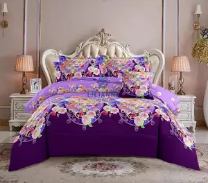 Wholesale King Size 6PCS Printing Soft Comforter Bedding Set With Flat Sheet and 4PCS Pillowcases for All Seasons