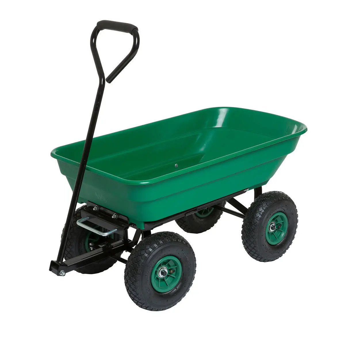 GT4253 Garden Dump Tool Cart, Plastic Tray with 10 Inch Pneumatic Wheel 