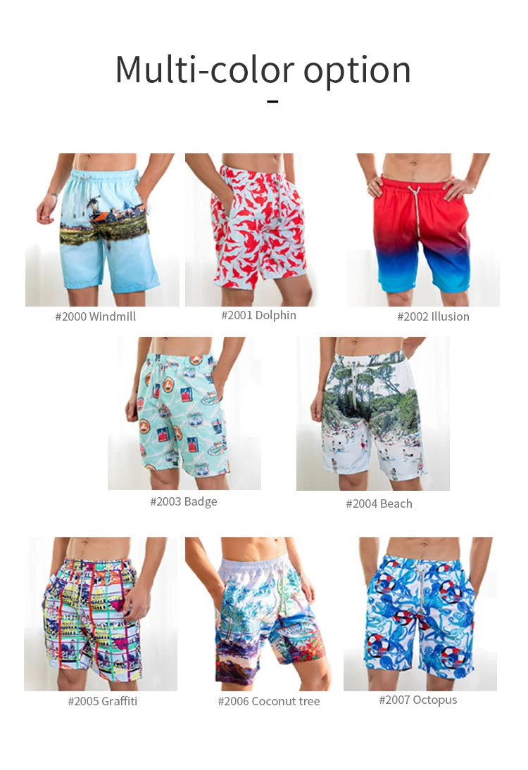 2023 Manufacturer Summer Water-Reveal Beach Shorts custom fashion Side slip water Men's Beach Shorts67_voghion.com