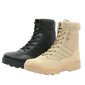 JDS Wholesale Stock Genuine Suede Leather Khaki Black Men Desert Boots Breathable Hiking Boots