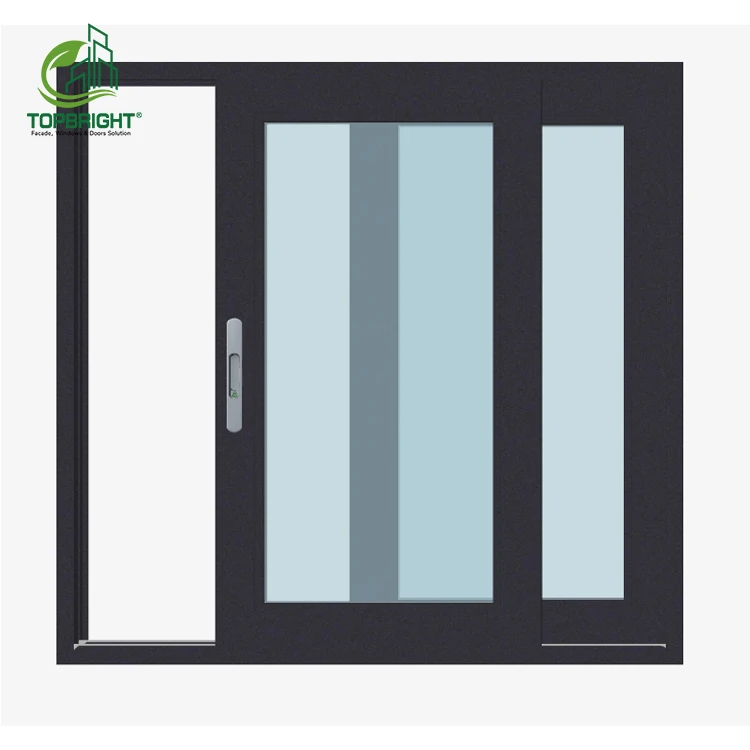 Custom Modern Design Horizontal Sliding Window Aluminum Glass with Thermal Break Stainless Steel Screen Netting for the Home