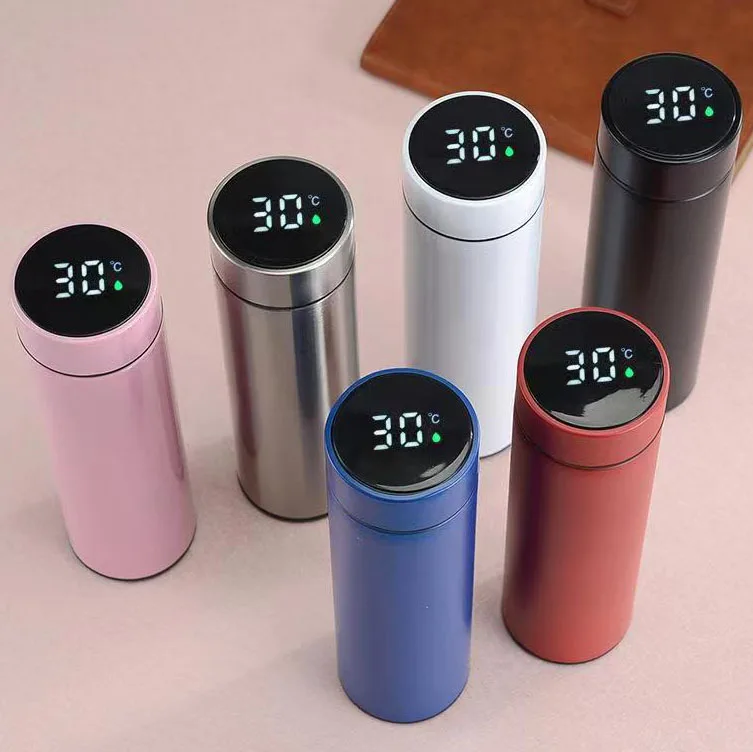 New Design 500ML Smart Thermos Water Bottle Led Digital Temperature Di