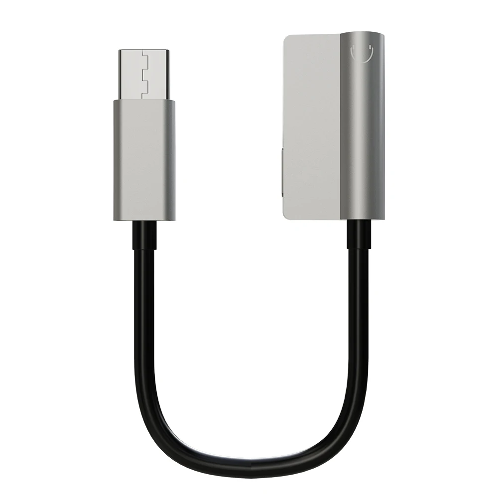 2 в 1 адаптер для наушников с разъемом Type-C на Type-C и 3,5 мм