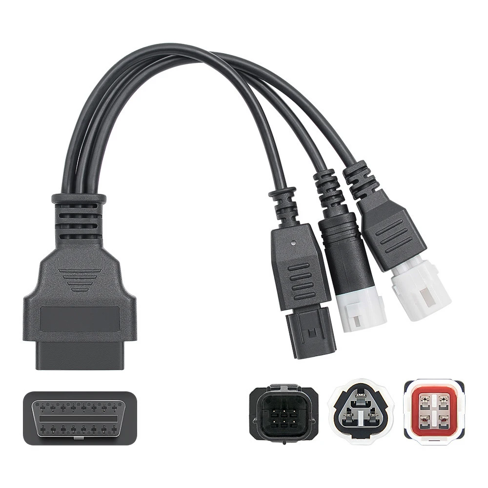 OBD2 to 4 Pin Diagnostic Plug Adapter Cable for Motorcycle ATV OBD2 to 4 Pin Diagnostic Plug Adapter Cable for Motorcycle ATV