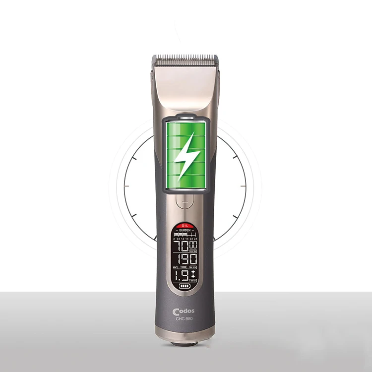 Популярная запатентованная модель, электрическая машинка для стрижки волос CODOS, машинка для стрижки волос с жидким кристаллом