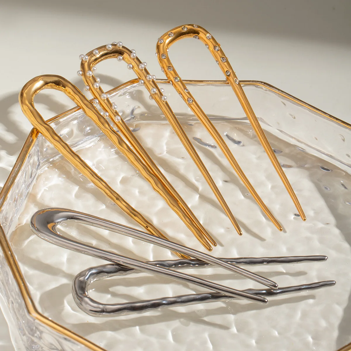 Высококачественные шпильки из цинкового сплава простые элегантные металлические заколки для волос U-образной формы вилка европейских женщин аксессуары девочек