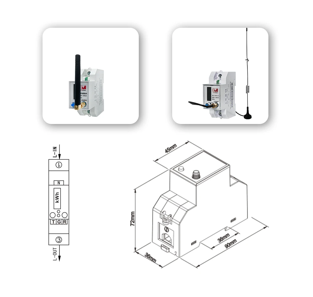 IOT Intelligent Wireless Lorawan Electric Meter - Single Phase