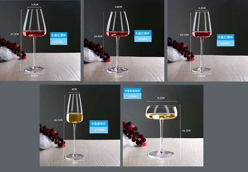 Handmade Flat Bottom clear Thin Stem Personalized Goblet champagne Glasses Flutes Custom Luxury Crystal Coupe Red Wine Glass