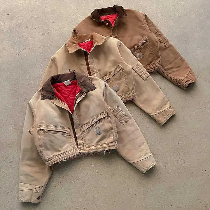 Salati Custom Designer Streetwear Unisex Duck Canvas Zipper Carpenter Trukcer Detroit Vintage Workwear Worker Work Jackets Men gallery 8