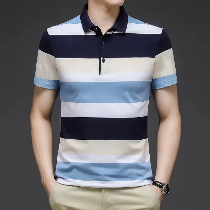 Men's Polo Shirts Man Golf Shirts Button Clothing Business Style Male ...