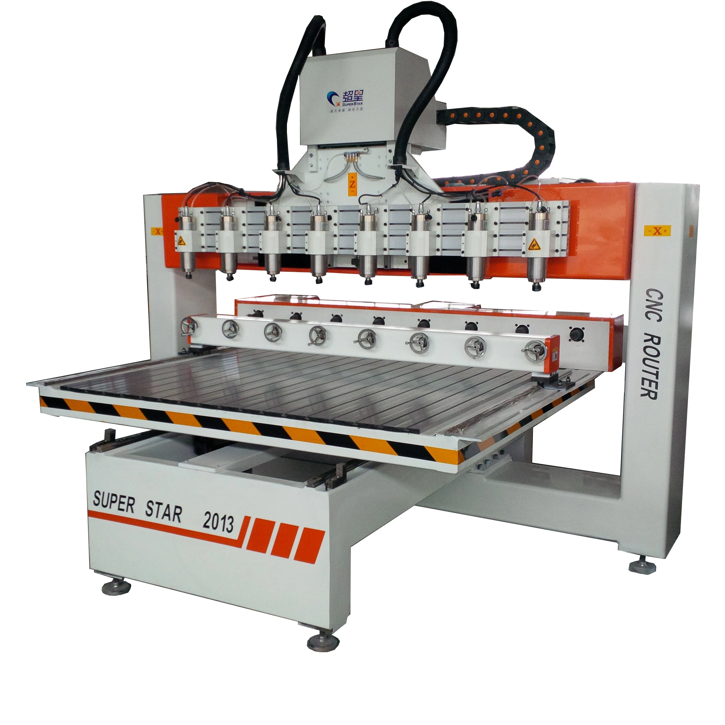 Multi Head 4 Axis 4 6 8 10 12 Rotary  3D Wood  CNC Router Machine 8 Heads Woodworking