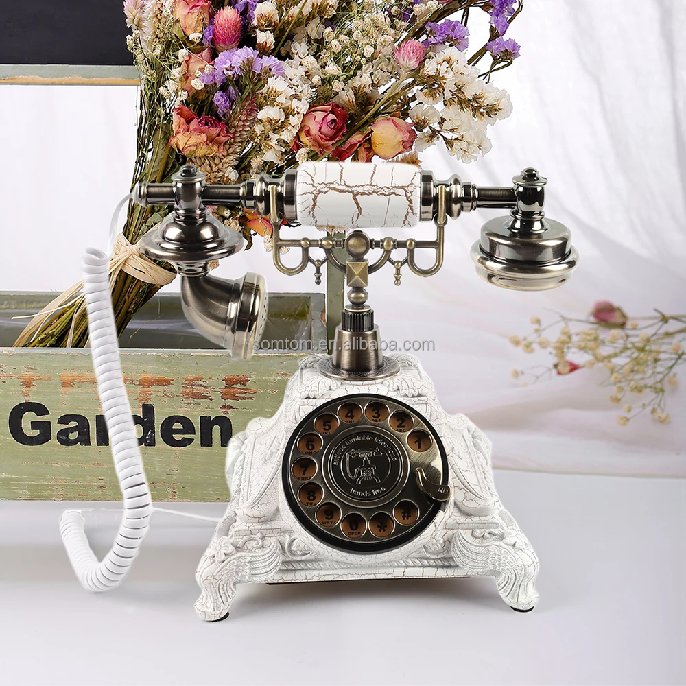 Wholesale New Arrival Vintage White Chrome Bronze Gold Telephone
