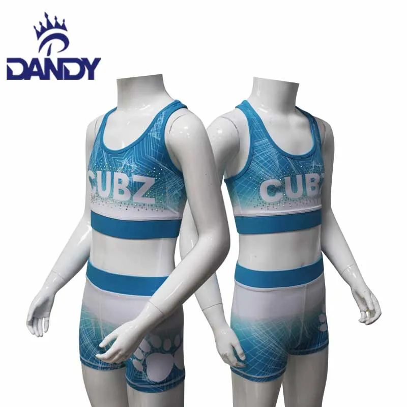 Dandy Custom Sublimation Youth Cheerleading Uniforms Dance Costume Ombre Cheer Practice Wear