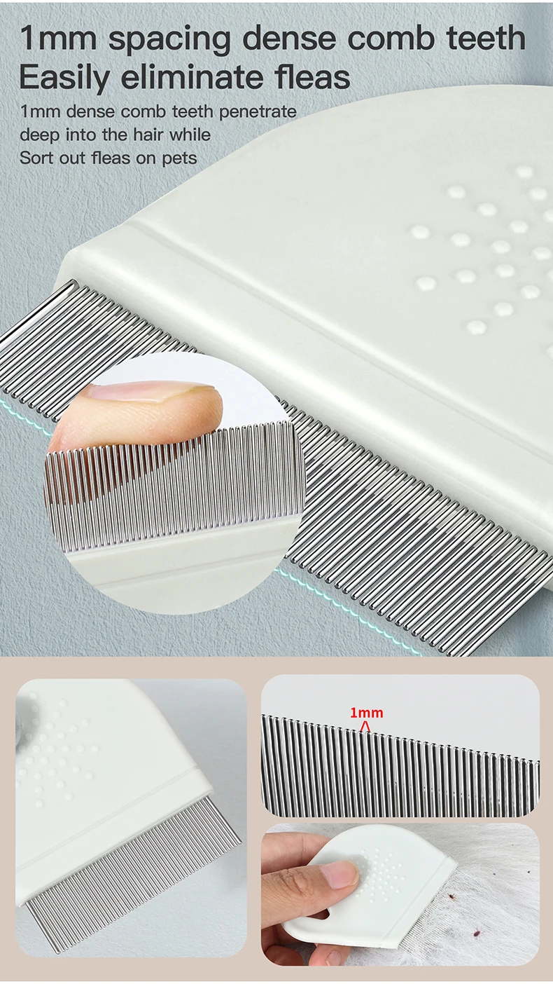 Stainless Steel Needle Pet Dog Cat Fur Grooming Hair Comb Open Knot Flea Comb