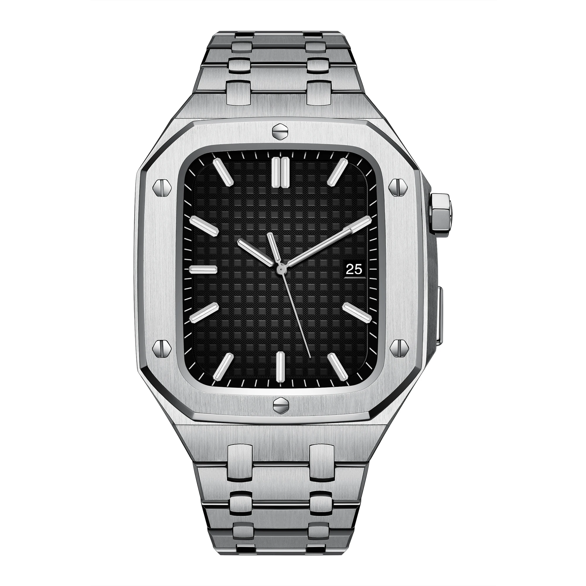 VDEAR Wholesale ap style 45MM stainless steel watch bezel case and strap luxury For Apple Series 4/5/6 iwatch