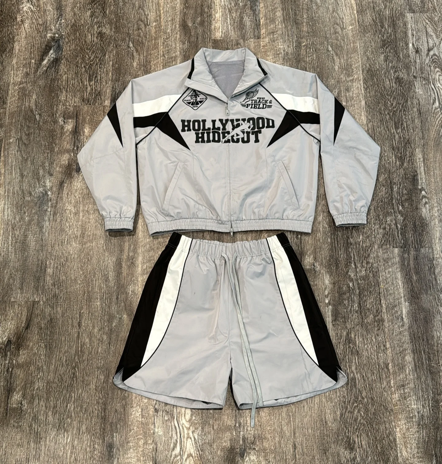 Salati Custom Jacket and Pant Printed Straight Leg Nylon Zipper Oversized Baggy Wind Breaker Short Set Windbreaker Tracksuit Men gallery 9