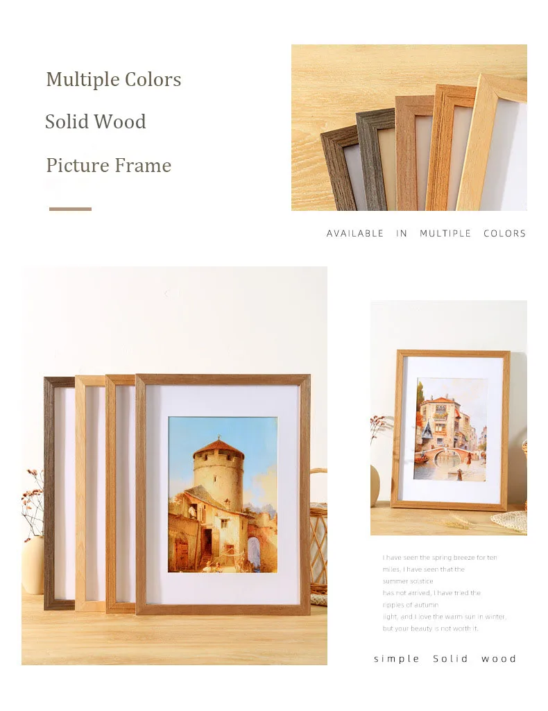 Wholesale A2 A3 A4 11x14 8x10 4x6 Solid Wood Photo Picture Wall Frame