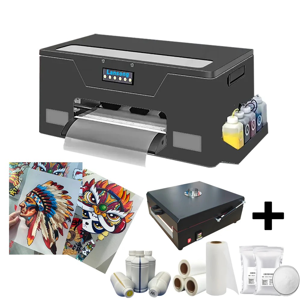 Yangi kichik biznes uchun T-futbolkalarni DTF usulida bosish uchun Pet plyonkali tayyor dizaynlarni presslashga tayyor mashina, 13 dyuymli A3 formatli DTF printer XP600, barcha to'qimalar uchun, 1 yillik kafolat