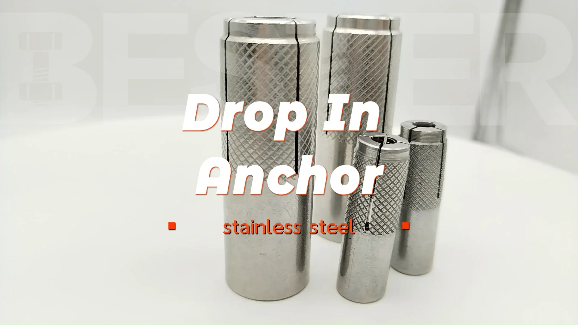 20 Pcs Stainless Steel Drop-In Expansion Anchors - 3/8-16 X 1-9/16" With Setting Tool