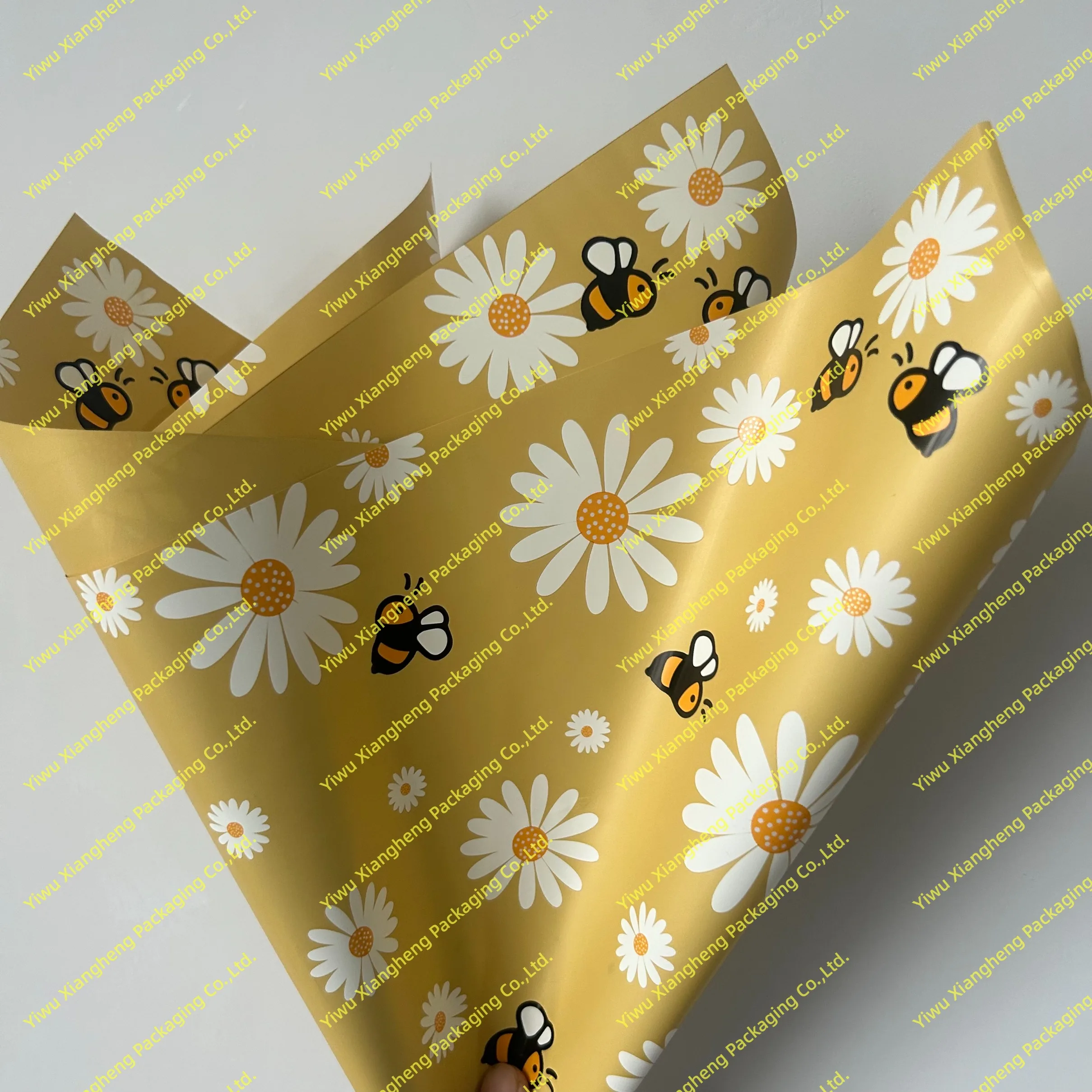 Xiangheng Flower Wrapping PaperOriginal DesignBee SunflowerAutumnFestivalsFlower Shop MaterialsWaterproof Material