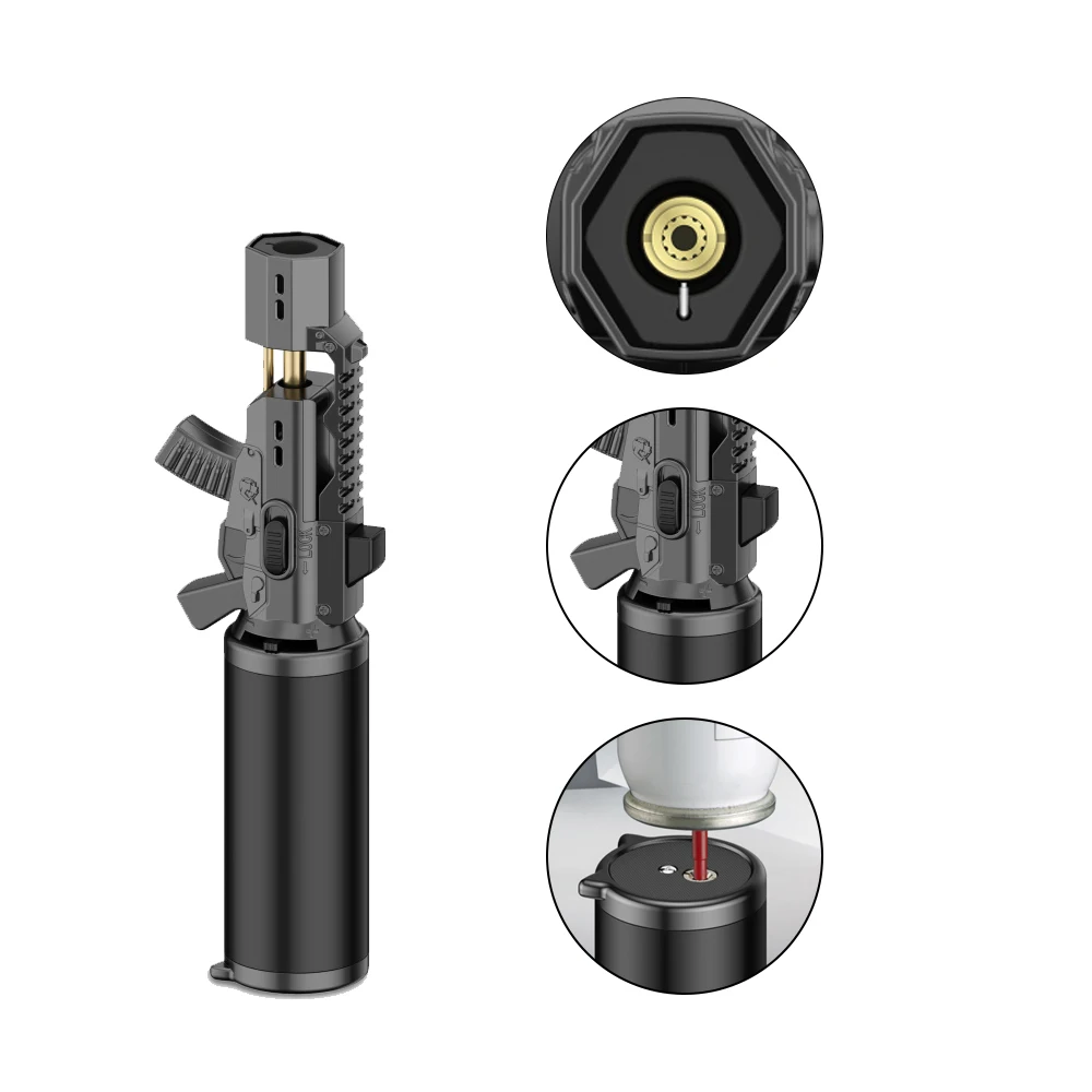 Windproof Straight Gun Style Mini Jet Lighter Windproof Refilling Adjustable Butane Torch Lighters