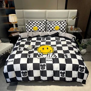 Wholesale Hotel Bed Linen Imported Cheap Size Custom Silk Water Cotton Four-piece Quilt Set