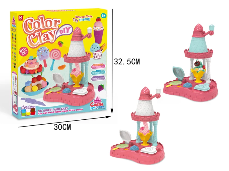 Оптовая продажа, игрушки, новая крутая глина, машина для имитации мороженого, Замок принцессы, игрушки для детей, набор игрушек из пластилина