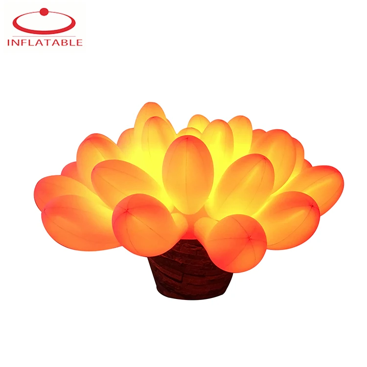 Advertising Customized Inflatable Flower Display Giant Inflatable LED Lighting Flower with Different Colors and logo