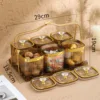 Amber-colored six-piece sealed container (with tray and iron frame)