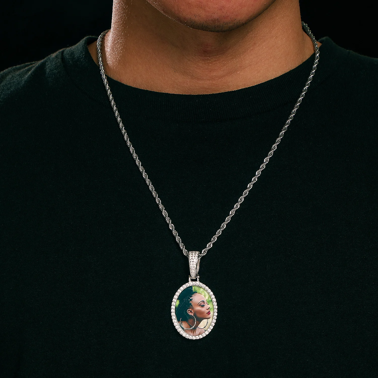 hope様ご依頼品 Custom Memorial Pendant - Hip Hop Jewelry 28mm Sterling Silver