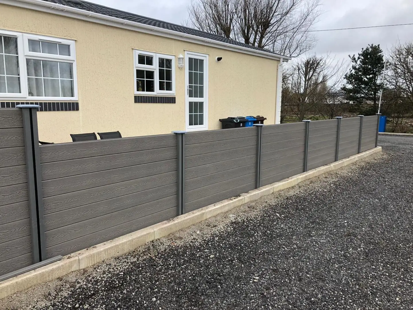 3D Deep Embossing DIY Size   Pillar 6Ft Easy Installation  Outdoor Fence  Panel Wpc Fence Composite Fencing