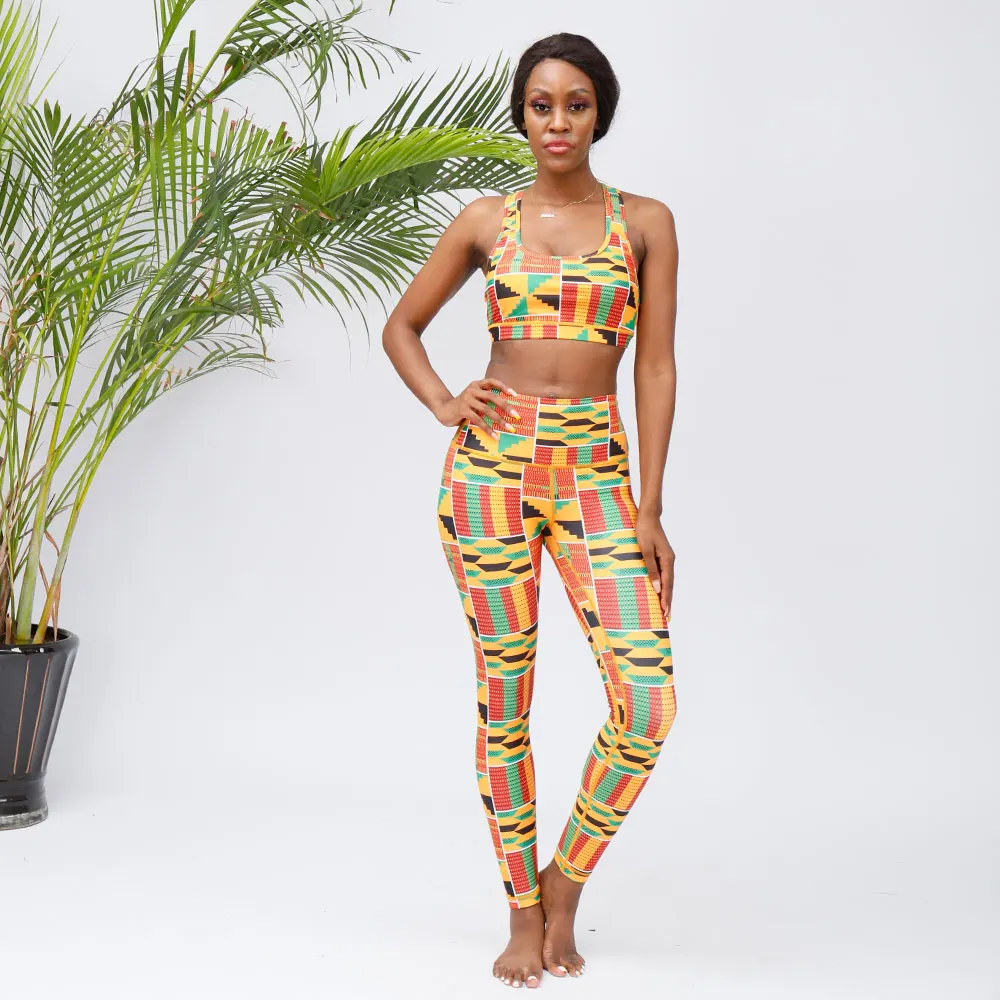 African print Activewear  Ankara leggings and kente yoga pants - Afrikrea