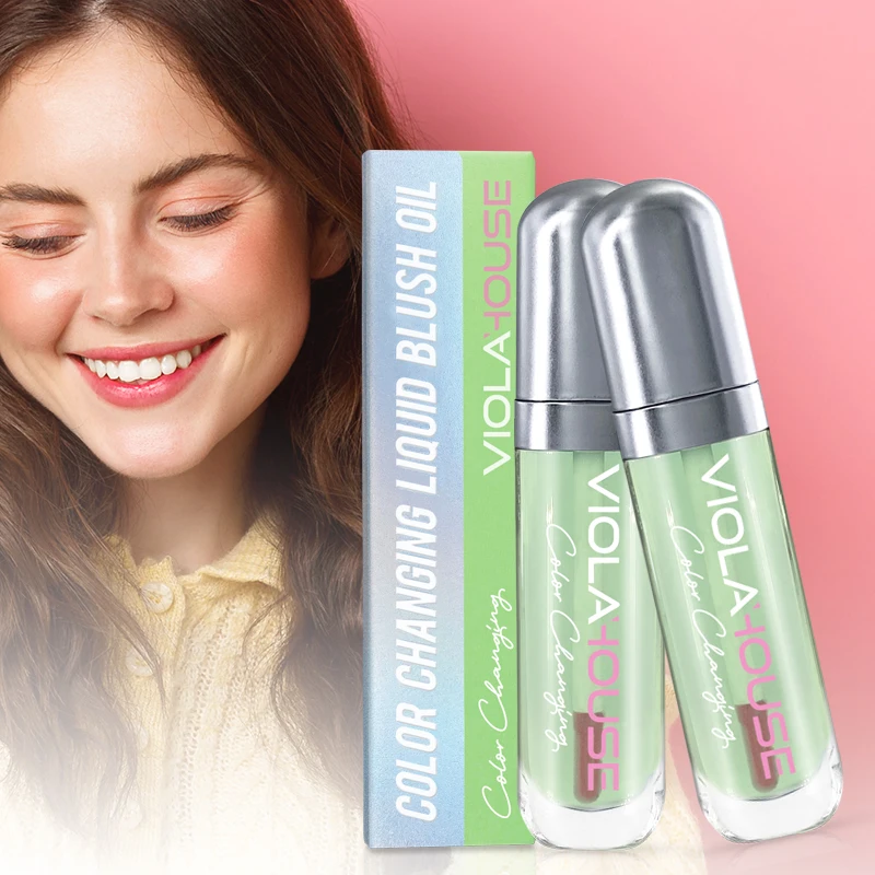 Макияж Румяна частная этикетка на заказ Зеленый цвет меняющие жидкость Румяна масло