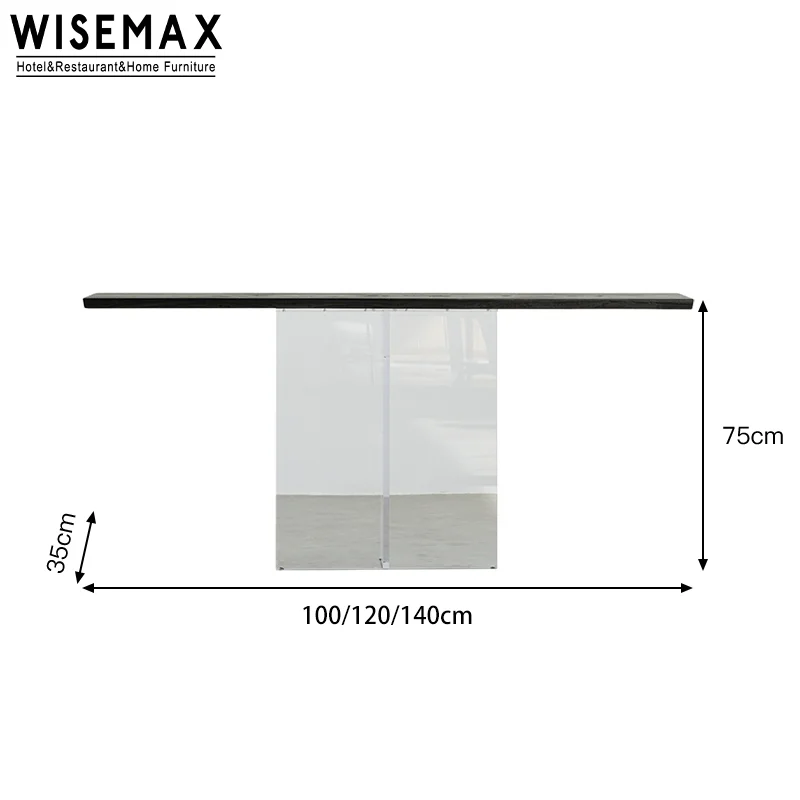 Wisemax Furniture Minimalist Hotel Lobby Black Wood Top Side Table