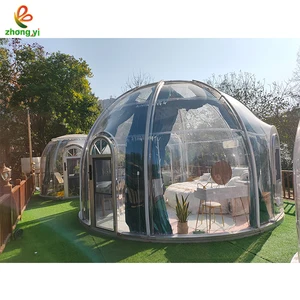 Professional Manufacturers Supply Large Dome House Glamping Polycarbonate Geodesic Dome Tent