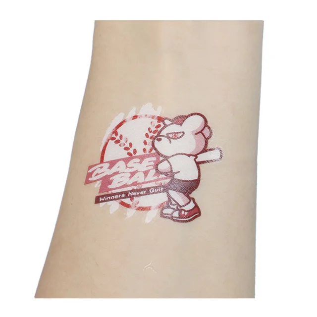 A pack of cute tattoo stickers, baseball bear tattoo stickers, cool waterproof tattoo stickers Male Tattoo Stickers