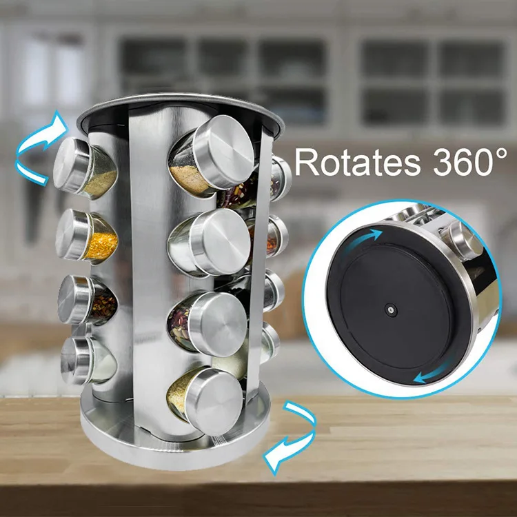 Rotating Spice Rack Organizer - Seasoning Organize Rotating Spice Rack ...