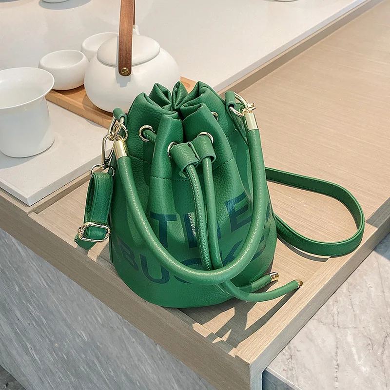 Ladies Shoulder Bags Women The Bucket Bags Pu Leather Purses And