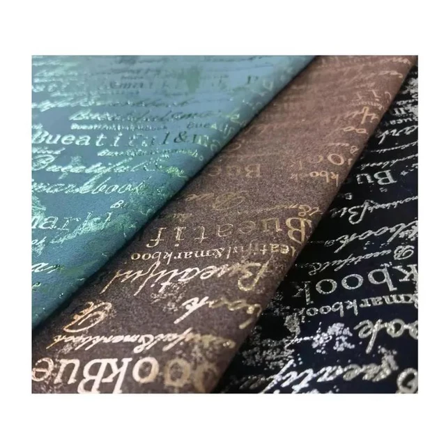 High grade new design Faux leather Suede Microfiber Letter Printed Material Fabric for Phone Case Lining Bag Lining leather