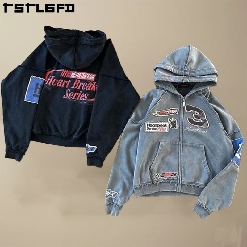 Custom Reversible Stitch Hoodie Applique Distressed Embroidery