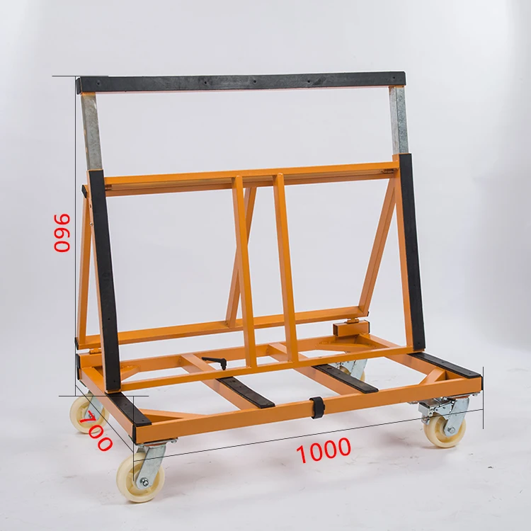 Portable Transport Frame Trolley for Granite Marble Stone Slabs and Glass L Frame Rack Cart