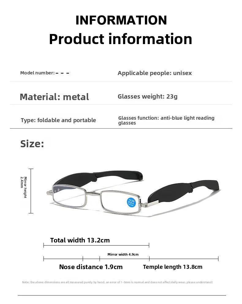 360-Degree Rotating Anti-Blue Light HD Reading Glasses Portable Ultra-Light Folding Design Gold Lightweight for Elderly Readers