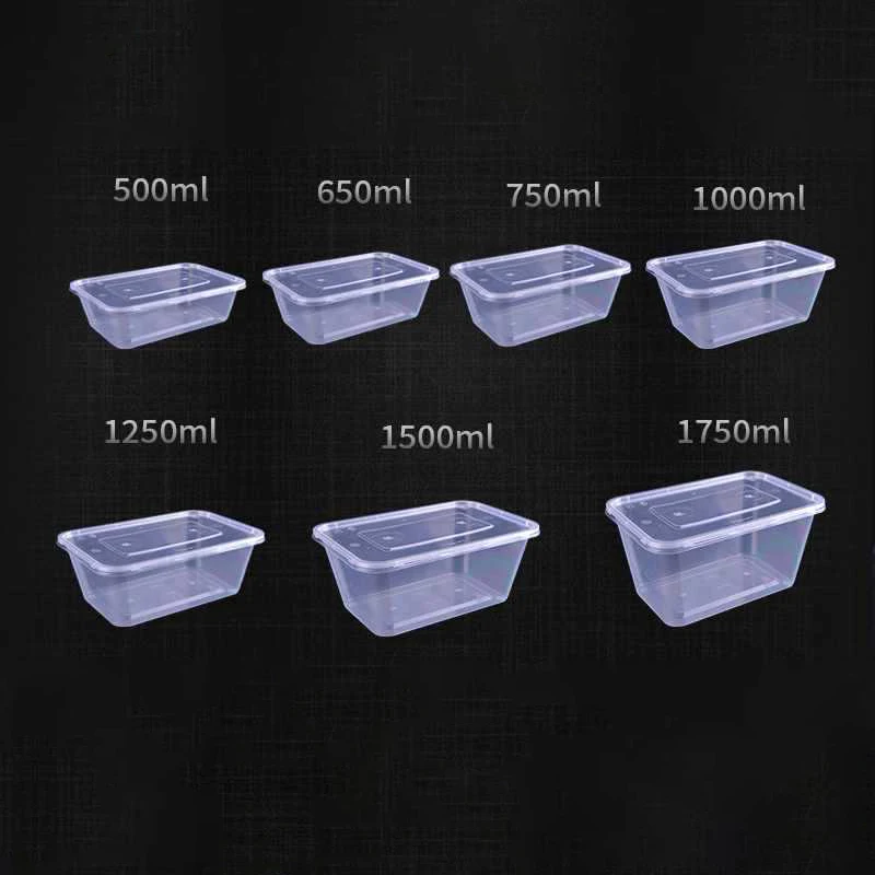 Takeaway Microwavable Plastic Disposable Bento Food Storage Lunch Boxes