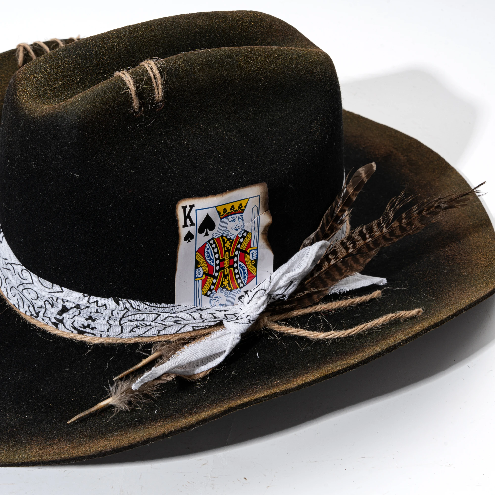 Wholesale Handmade Distressed Wool Cowboy Hat - Retro Style