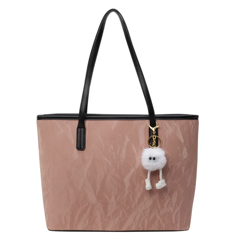 Large Capacity Zipper Closure Tote Bag for Women Custom logo Handbags with Pendant Ladies Wholesale Price Bag