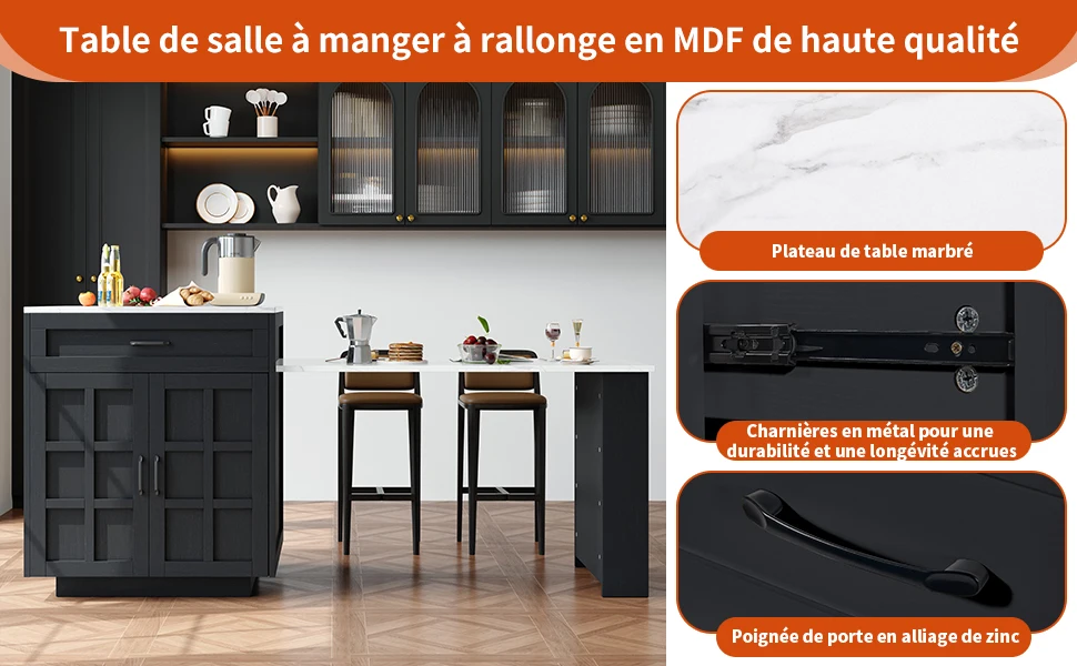 Table de bar avec rangement multifonctionnel