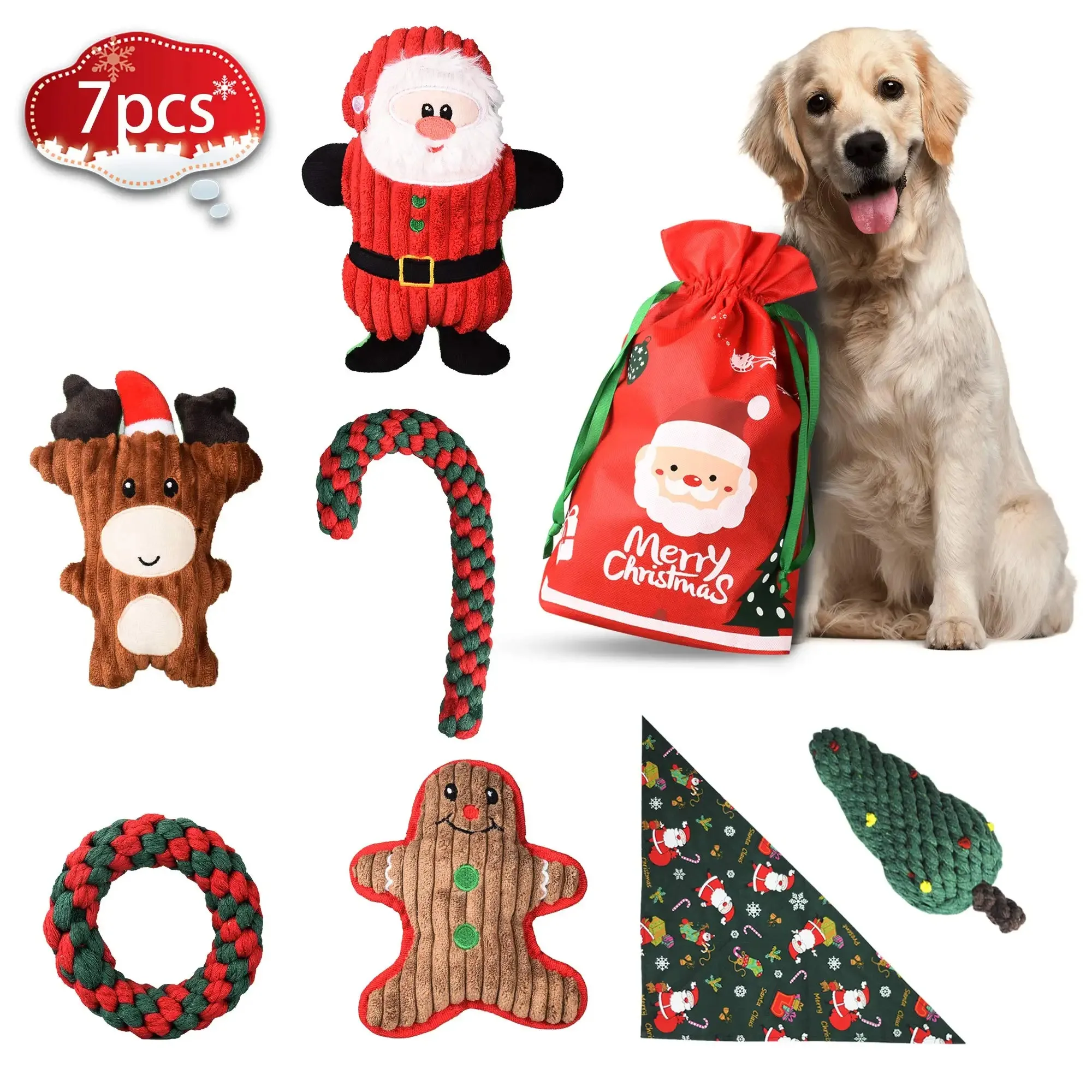 Wholesale7 Pack Pet Interactive Dogs Christmas Toys Set Pet Cat Dog