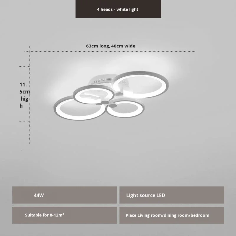 إضاءة سقفية بقيادة ليد بأسلوب حداثي بسيط نورديكي، للغرفة والمطبخ والشرفة، قاعدة بلاستيكية مع تحكم عن بعد ذكي