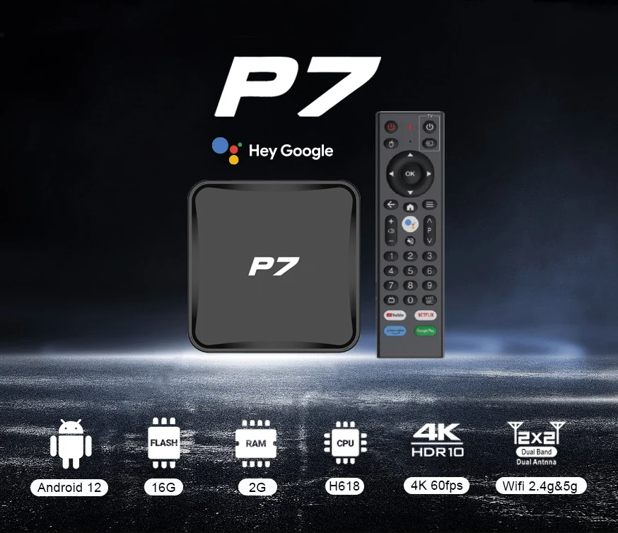 新款P7安卓12智能电视H618安卓盒4K 6K 8k亚视电视盒机顶盒证书双wifi