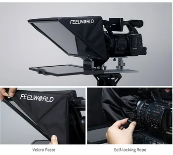FEELWORLD TP16 16-inch Folding Teleprompter Supports up to 16" Tablet Horizontal Vertical Prompting Bluetooth Remote Control detail image